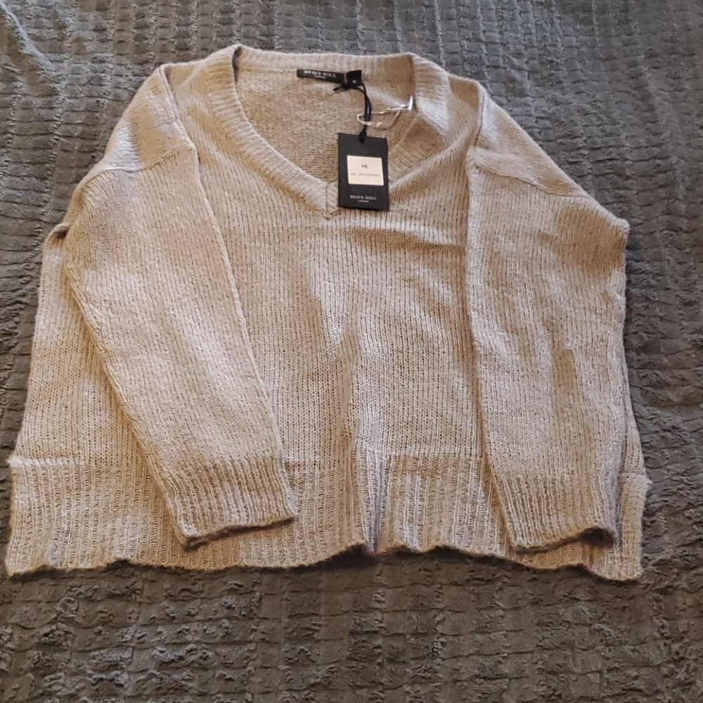 Grey Drop Shoulder Sweater